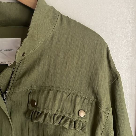 By Anthropologie Oversized Utility Jacket Moss - Picture 6 of 15